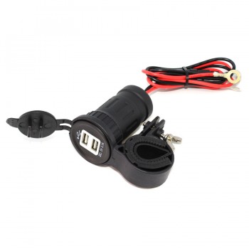 PureVolt Prise avec 2 ports USB- montage sur guidon