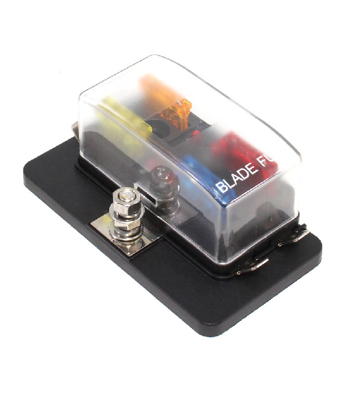 PureVolt Blade Fuse Holder With Cover 4-way LED Illuminated