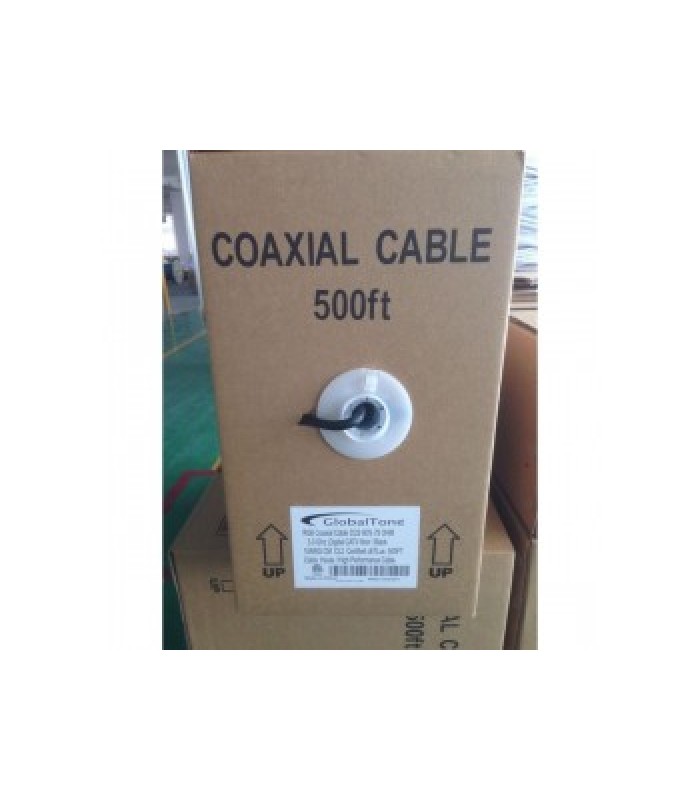 Câble coaxial RG6 en vrac, Certifiés cETLus, FT6, Noir, 500 pi.