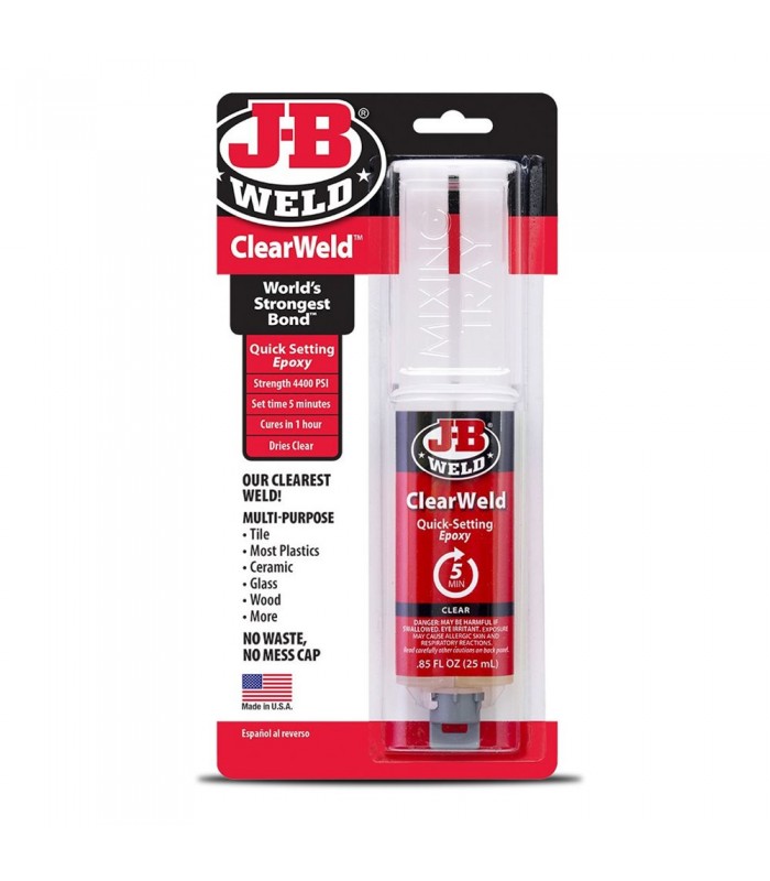 J-B Weld 50112CAN ClearWeld Quick-Setting Epoxy Syringe