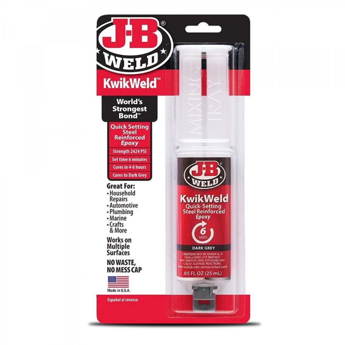 J-B Weld KwikWeld Mastic époxyde Renforcé - 25ml - 50176CAN