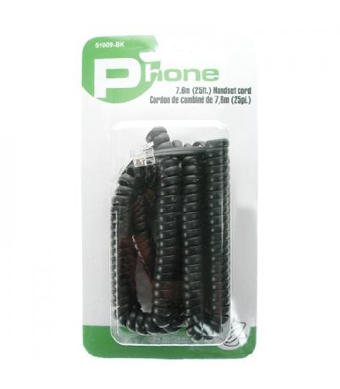 25FT Coiled Cord - Black