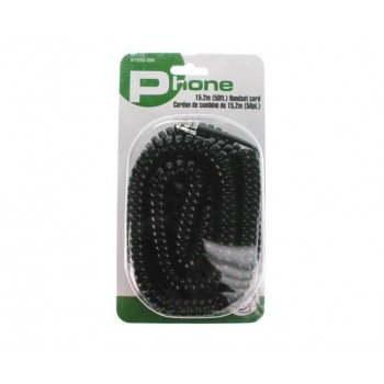 Cordon de téléphone spirale 50 Pieds - Noir