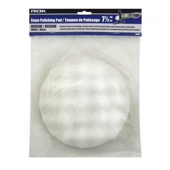 ROK 7-1/2" Foam Polishing Pad Medium - White 