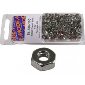 Écrou plaqué nickel 4-40 de Mode Electronics - Paquet de 100