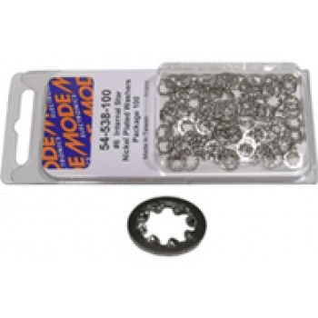Rondelle d'espacement à verrou plaqué nickel #10 de Mode Electronics - Paquet de 100