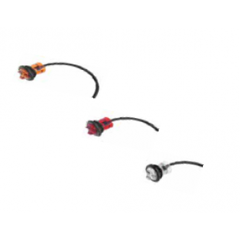 Lumière avec contour de caoutchouc inclus 1" de RT - Rouge