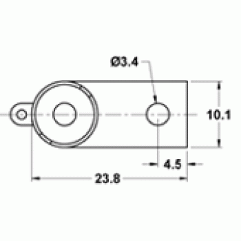 Mode Electronics E10 (T3 1/4) bayonet base socket with straight mounting tab