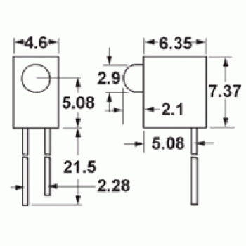 DEL 3mm coudé droit Rouge de Mode Electronics