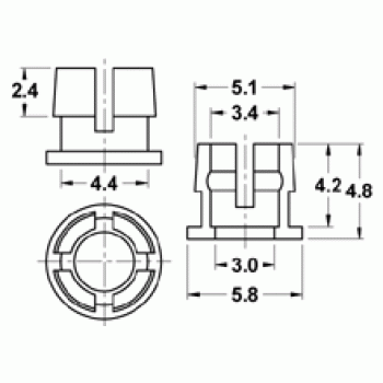 Mode Electronics Plastic 1 piece panel mount holder for 3 mm LED - Pack of 10