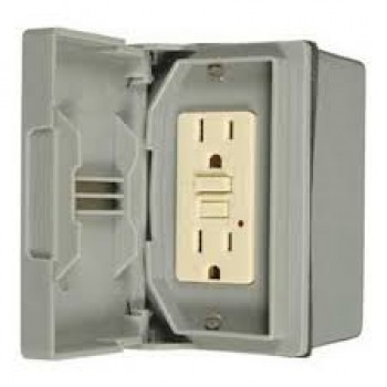 Ensemble de sortie GFCI résistant aux intempéries Electrimart, blanc