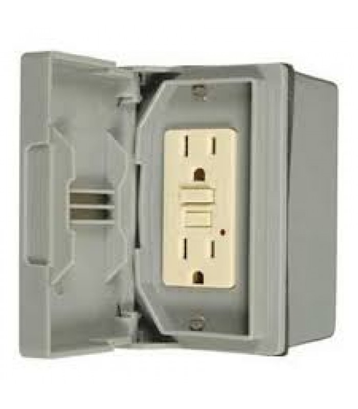 Electrimart Weatherproof GFCI Outlet Kit, White