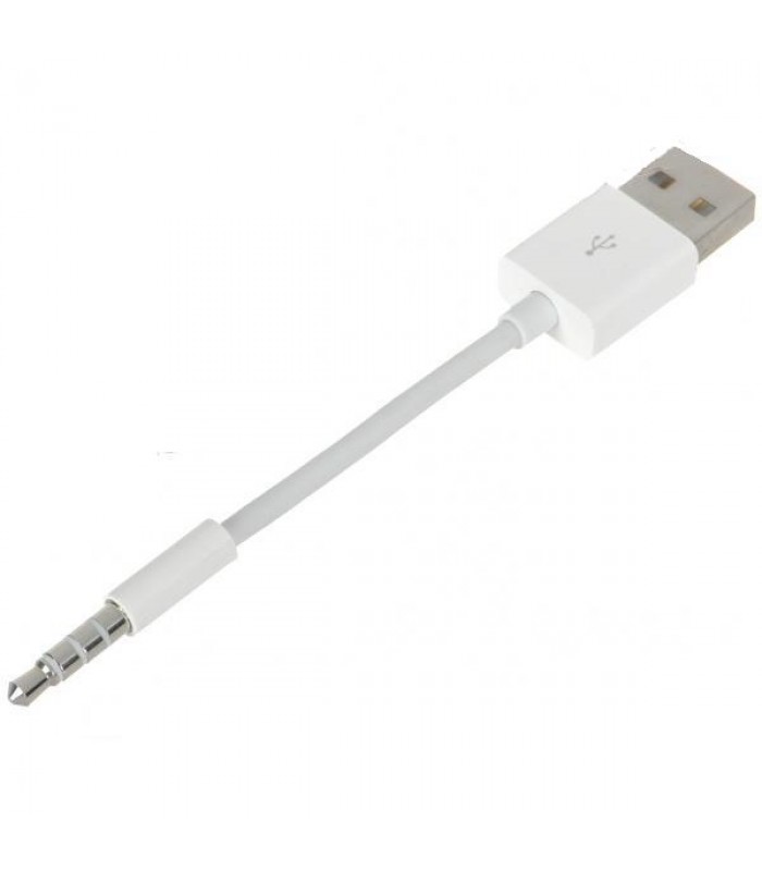 TopSync USB to 3.5mm Data and Charging Cable for Apple iPod Shuffle 3/5/6 - White