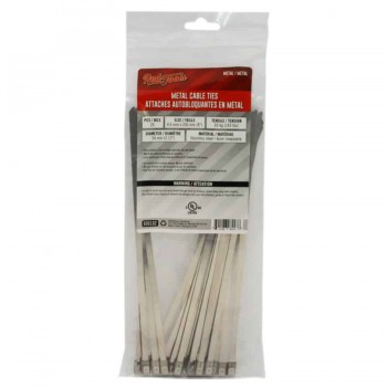 RedTools Attaches autobloquantes en métal 8" - Gris - Paquet de 20