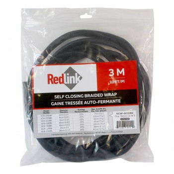 RedLink Gaine tressée auto-fermante - 9mm (3/8") - 3m - Noir