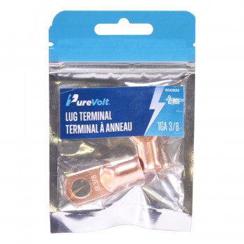 PureVolt 1 AWG Lug Terminal for 3/8" Screws - Pack of 2