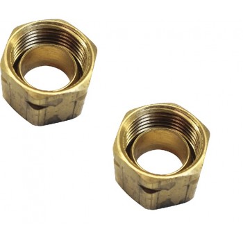 Écrou de compression à manchon captif en laiton de 3/8 po. - Paquet de 2