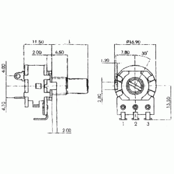 Potentiomètre 1K ohm 1/2 Watt avec interrupteur 1A de Mode Electronics