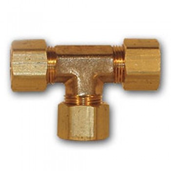 Raccord en T à compression 1/4 po. en laiton