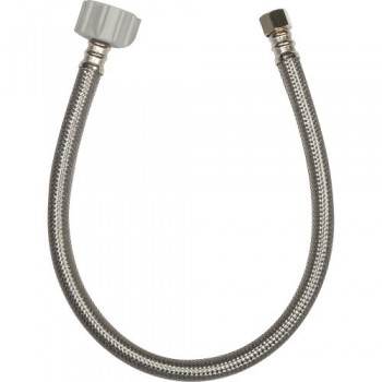 Tuyau d'alimentation de toilette en acier inoxydable tressé 12 po.