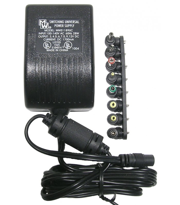 Mode Electronics 1700mA Universal AC Adapter 8-Tips