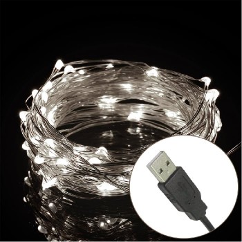 Solution 100 LED Light Branches - USB - 5m - Cold White