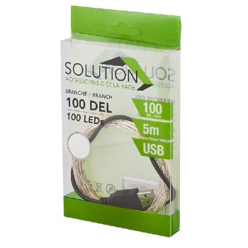 Solution 100 LED Light Branches - USB - 5m - Cold White