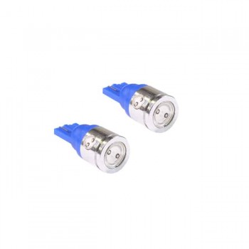 PureVolt LED w/Wedge T10 Base 3 LEDs 0.5W & 1 LED of 1W Blue - Pack of 2