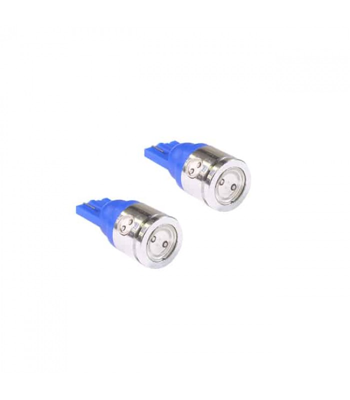 PureVolt LED w/Wedge T10 Base 3 LEDs 0.5W & 1 LED of 1W Blue - Pack of 2