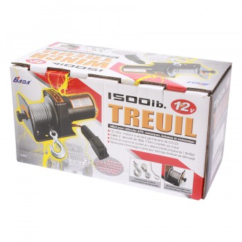 Electric Winch 12/24V - 0.5 HP - 1500lbs - With Metal Gear System