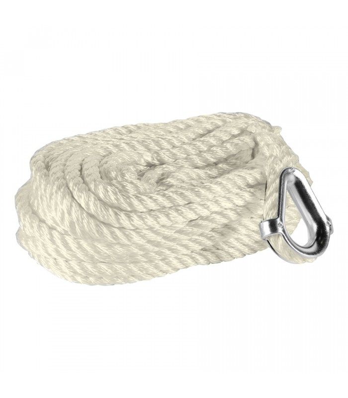 Corde d'amarrage En Nylon Tressé Blanc 3/8'' X 50'