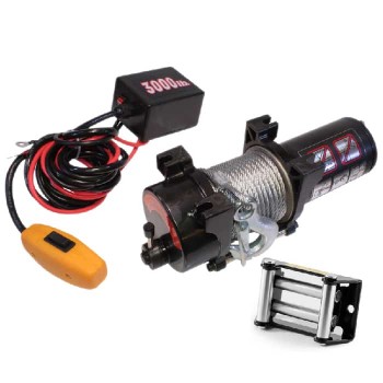 Electric Winch - 12/24V - 1.3 HP - 3000 lbs - With Metal Gear System