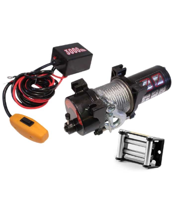 Electric Winch - 12/24V - 1.3 HP - 3000 lbs - With Metal Gear System