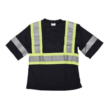 T-shirt de sécurité haute visibilité Noir Large