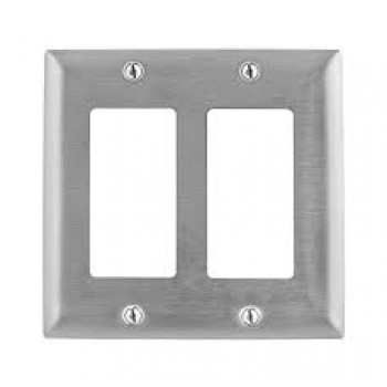 Vista 2-Gang Stainless steel wallplate for an electrical outlet or light switch