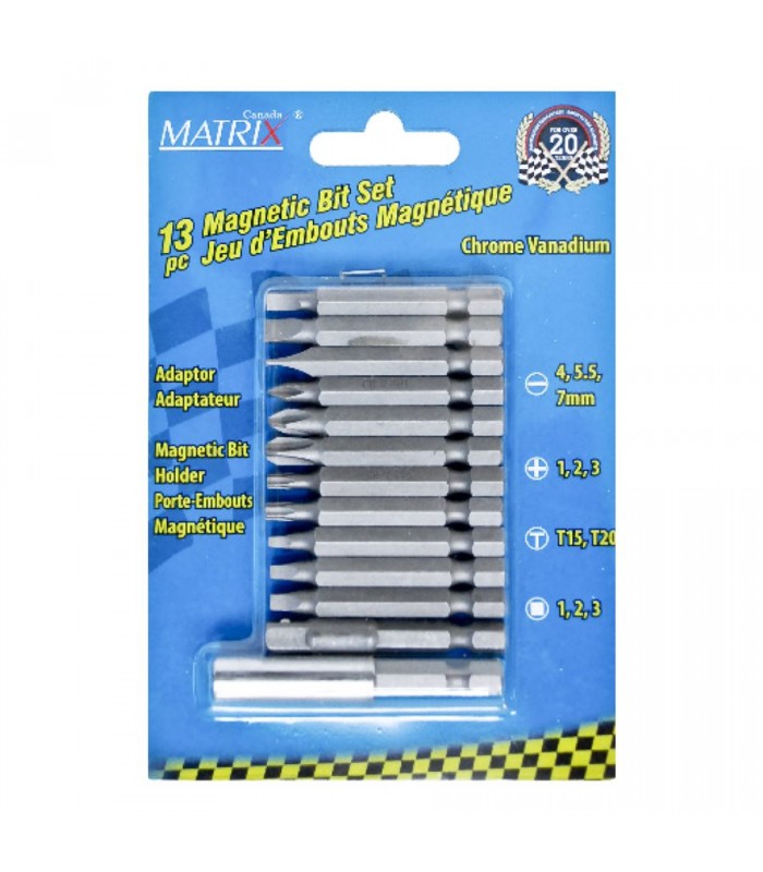 Matrix Canada Driver Bits & Magnetic Holder 13pc Set