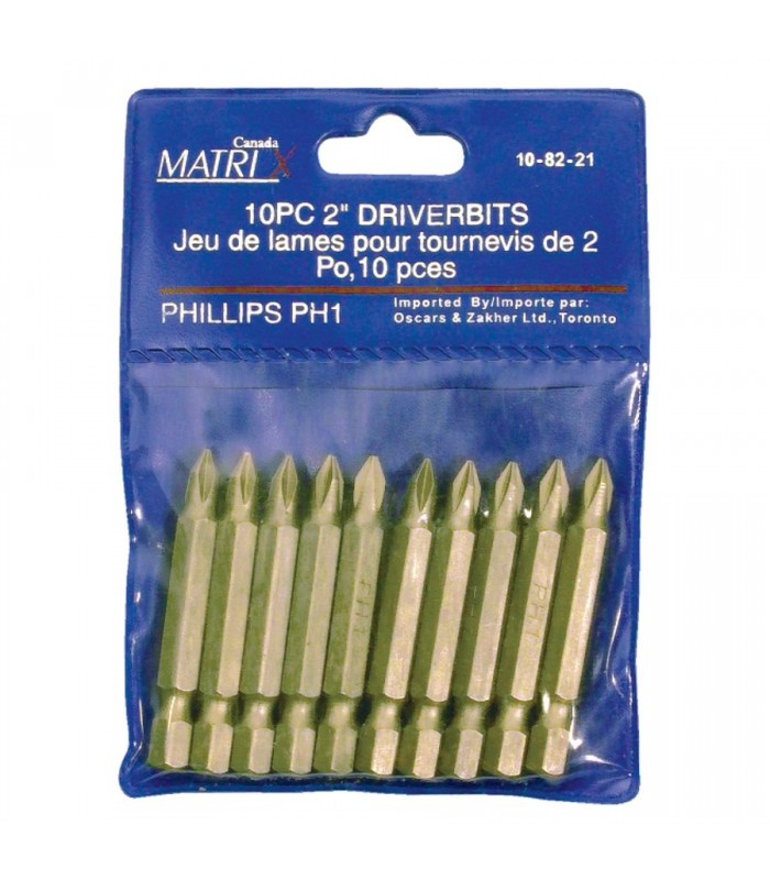 Embout de tournevis PH N °1 - 2 po. 10 / pk de Matrix Canada