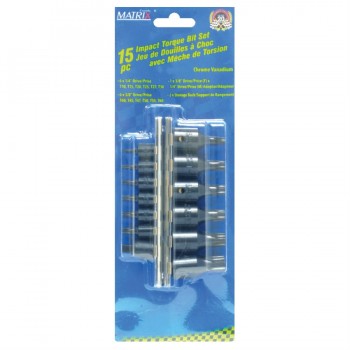 Matrix Canada Socket Torx Bits 1/4 in & 3/8 in Drive 15pc Set