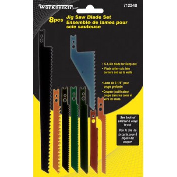 Ensemble de lames pour scie sauteuse, bi métal, 8 / pqt