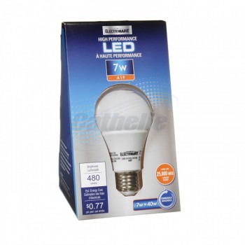 Ampoule DEL A19 7W intensité variable blanc Chaud de Electrimart