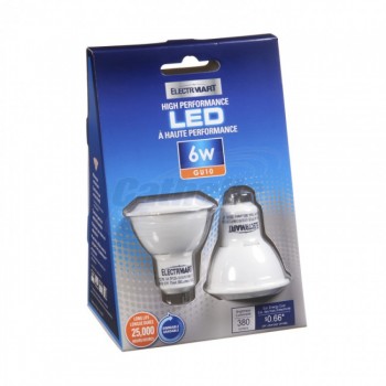 Ampoule DEL GU10 6.5W intensité variable blanc Chaud de Electrimart - Paquet de 2