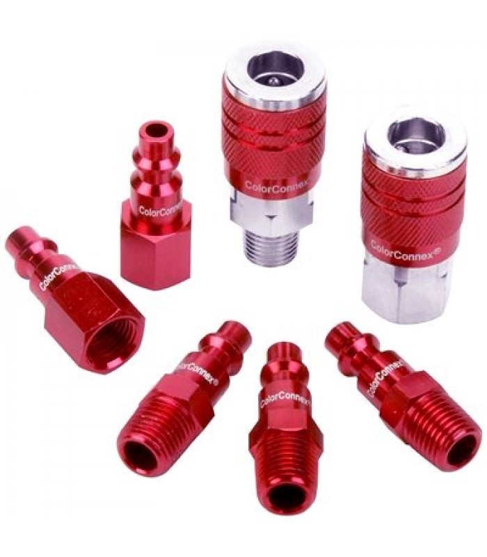 ColorConnex Red 7pc Coupler & Plug Kit