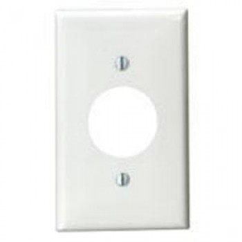 Single receptable wall plate - white