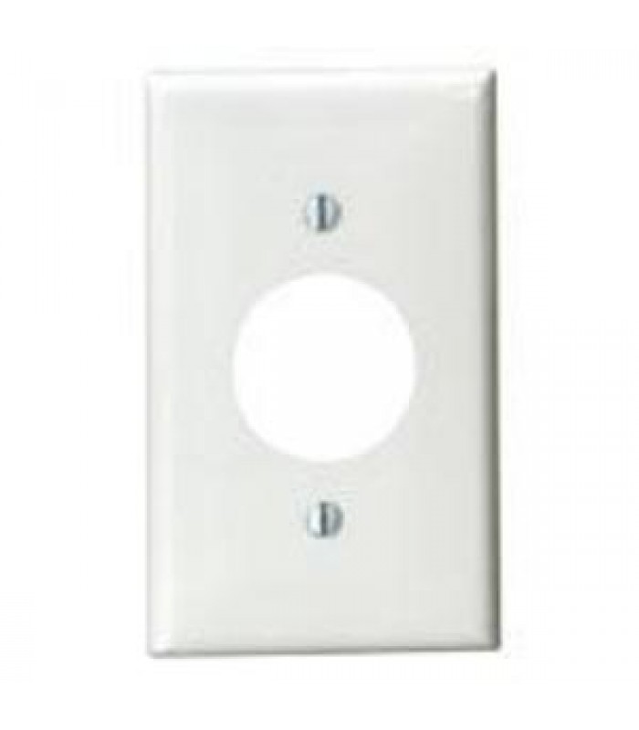 Single receptable wall plate - white