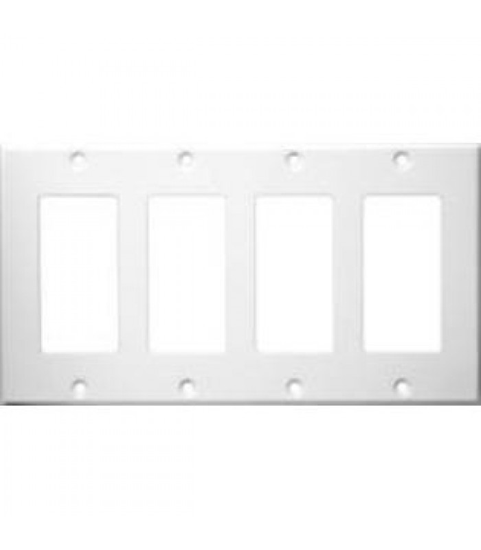 4-Gang White Decorator Wall Plate - White