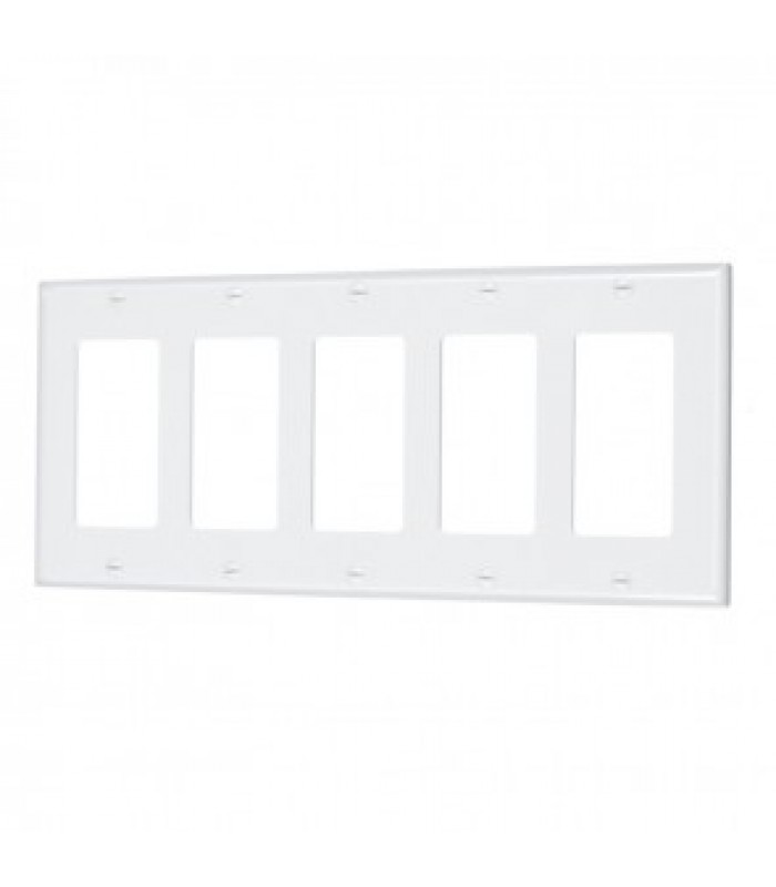 5-Gang White Decorator Wall Plate