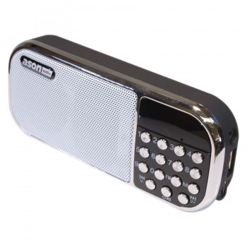 Ason Audio Portable FM Radio / MP3 Player - Silver