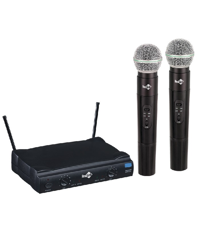 RedLink Ensemble de microphones sans fil avec récepteur - 2 canaux VHF