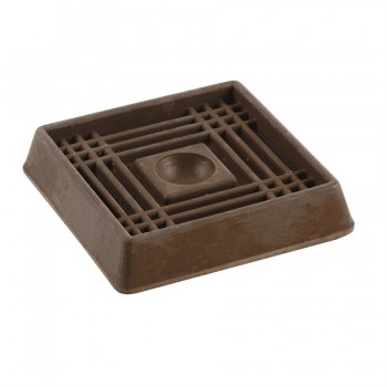 Shepherd Hardware 2-Inch Square Rubber Furniture Cups, Brown, 4-Pack