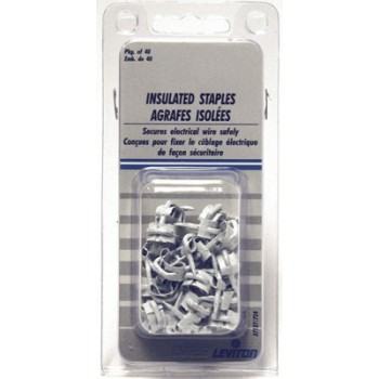 Agrafes isolées Leviton - Paquet de 40 - Brun